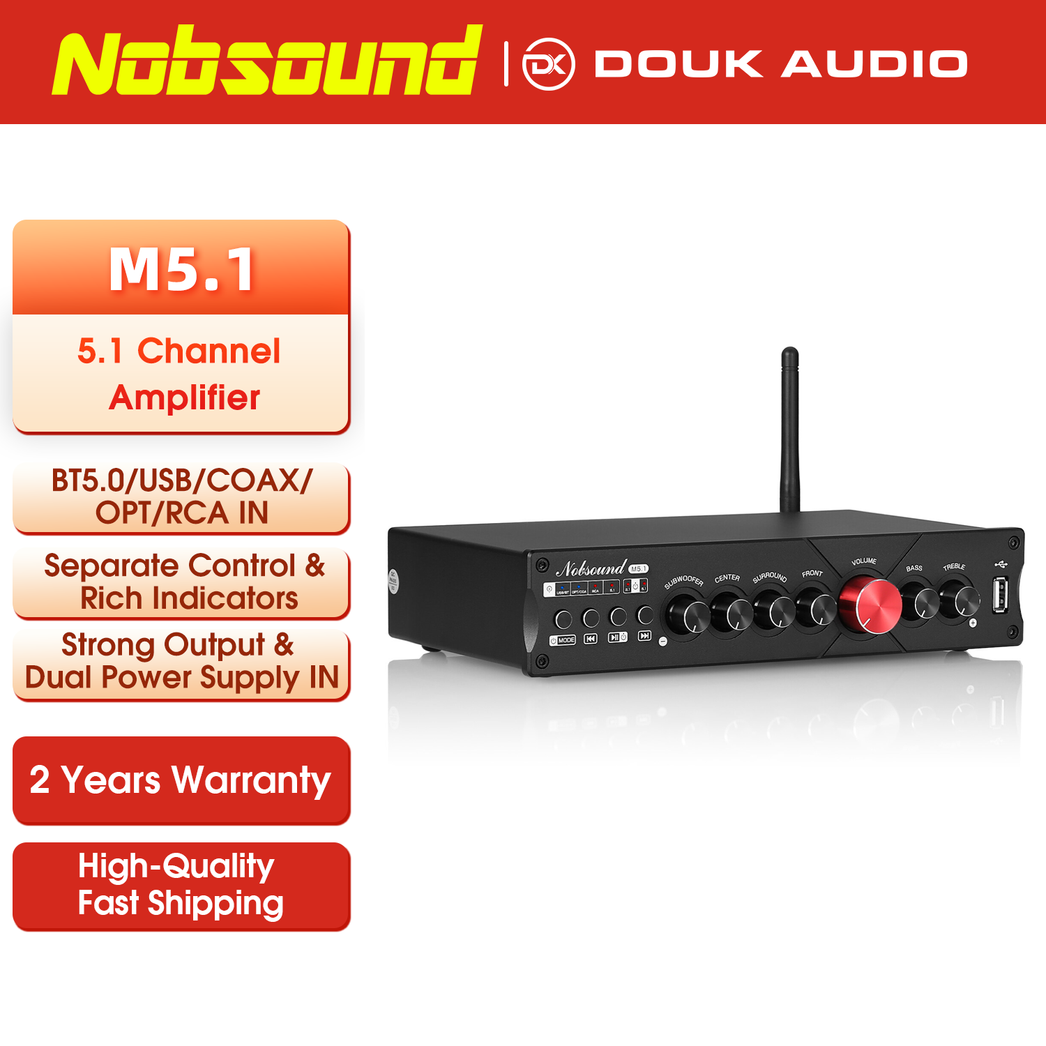 Home Cinema Samsung 5.1 - Nobsound M5.1 جهاز استقبال بلوتوث رقمي