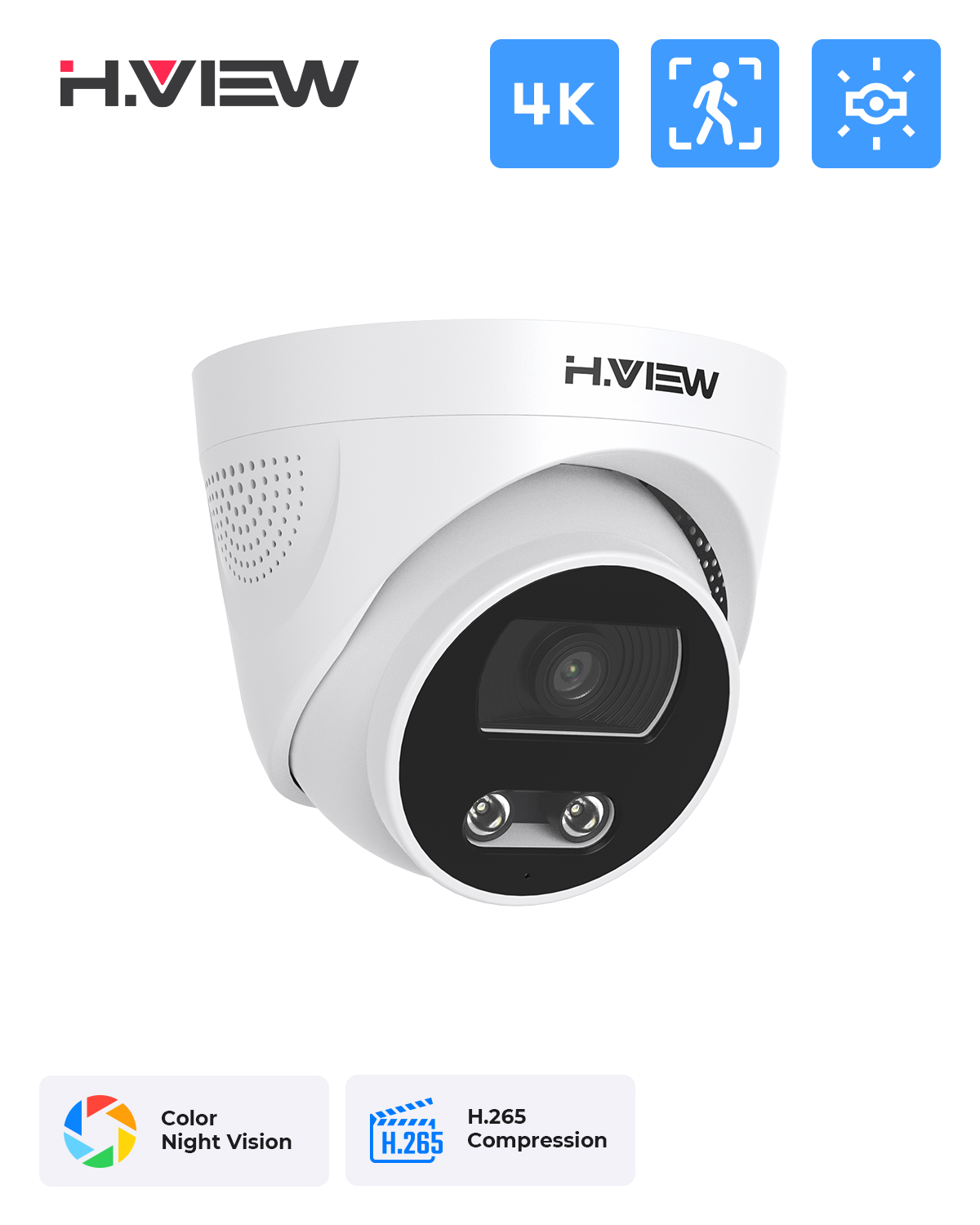 Home Cinema Outdoor - H.View 8Mp Poe كاميرا Ip Ai