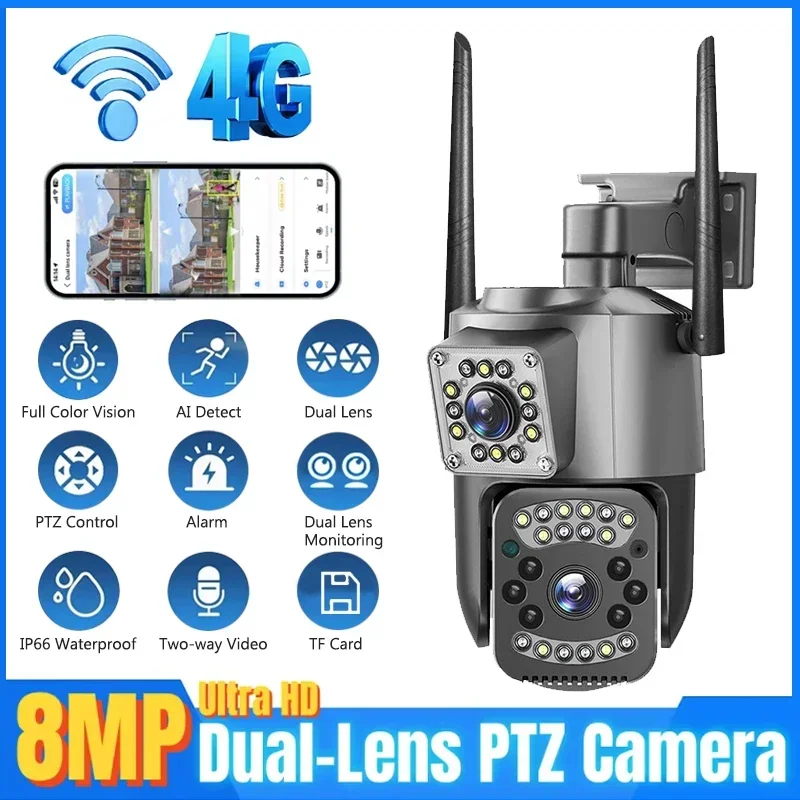 Home Cinema Outdoor - 8MP واي فاي كاميرا IP 4K