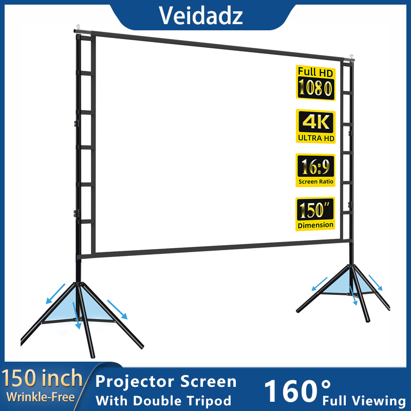 Home Cinema Rack - شاشة عرض VEIDADZ مع حامل ،