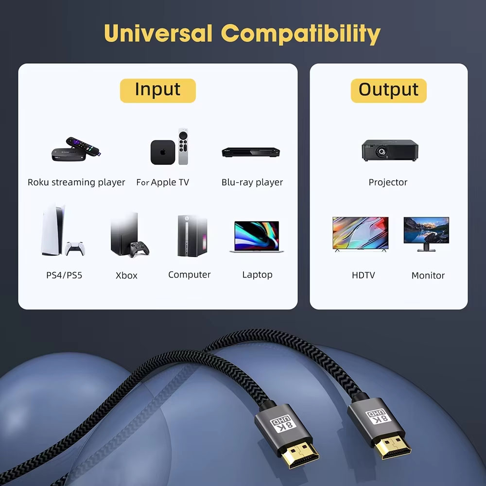 كابل KEBIDUMEI 8K HDMI 2.1 عال - مراجعة Hdmi Arc Cable وسعره