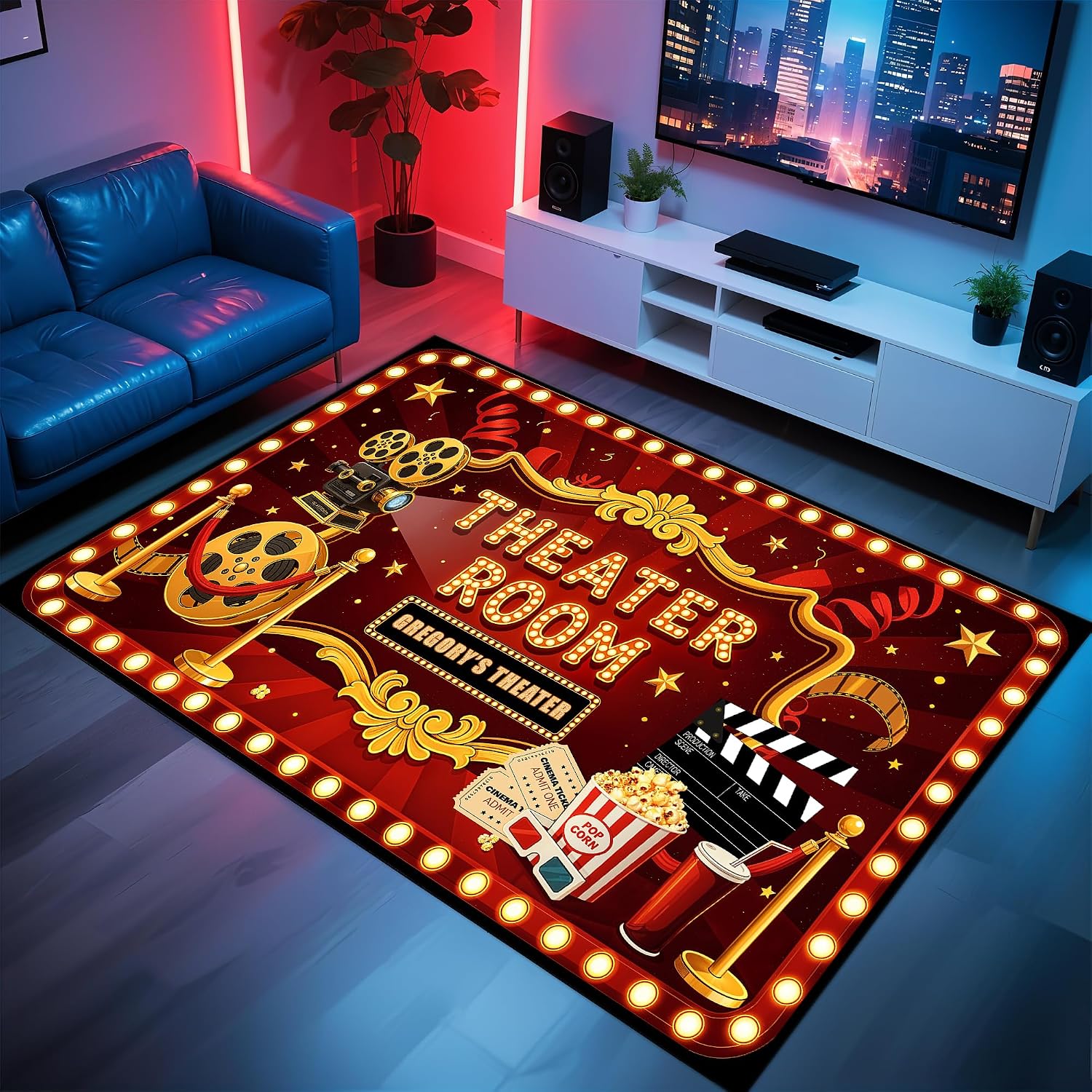 سجادة سينما مخصصة بحروف مطبوعة - مراجعة Home Cinema Experience وسعره